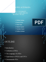 Pushdown Automata: Unity University Dept. of Computer Sci. SECTION: N1-2/12