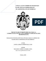 Proyecto de Inversion Privada para La Comercializacion de Avena Bebible Familiar en Lima Metropolitana