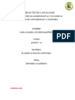 Planificacion de Auditoria - Informe Academico