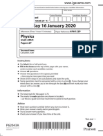 IGCSE Physics-Past Paper - Jan 20 Paper 2P (QP)