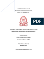 Propuesta de Reglamento para El Diseño de Instalaciones Hidráulicas en Edificaciones y Aplicación Práctica