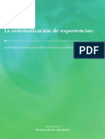 JARA Oscar. La Sistematización de Experiencias Cap. III y V