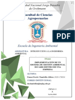 INFORME Implementación de Sistema de Gestion Ambiental ISO 14001 Dentro de Una Empresa