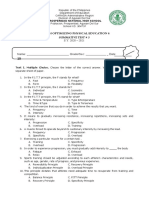 Health Optimizing Physical Education 4: Summative Test # 3