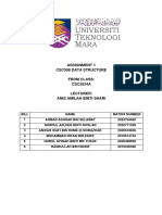 Assignment 1 Csc508 Data Structure From Class: CSC2534A Lecturer: Anis Amilah Binti Shari