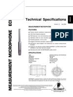 Technical Specifications: Measurement Microphone Features