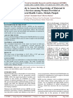 A Descriptive Study To Assess The Knowledge of Maternal & Child Health Services Among Women Provided at Selected Rural Health Centre, Mohali, Punjab