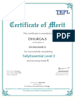 Dhurga.S: Tallyessential Level 2