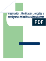 Clasificación, Identificación, Embalaje y Consignación de Las Mercancias Peligrosas