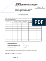 Certification: Department of The Interior and Local Government