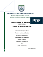 Plan de Trabajo de Investigación Formativa