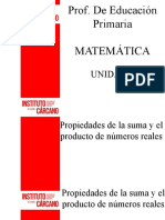 Propiedades de La Suma y El Producto de Numeros Reales