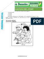 Fichas de Regiones Del Peru para Segundo de Primaria