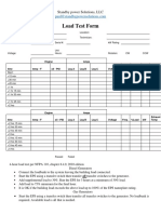 Load Test Form: Standby Power Solutions, LLC