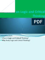 Lecture On Logic and Critical Thinking