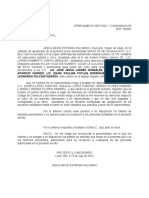 Acepta OFRECIMIENTO DE PAGO Y CONSIGNACI+ôN