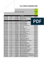 All Price Changes Are Highlighted : Product Code Description