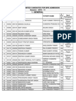 General: List of Admited Candiates For Bpe Admission Session - 2010 - 11