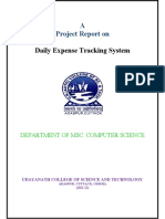 Daily Expense Tracking System: A Project Report On