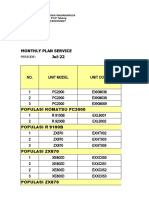 Monthly Plan PS, Filter & Oil Minning FSP Juli 2022