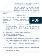 Programa de Acto Cívico 10 de Abril Aniversario Luctuoso de Emiliano Zapata