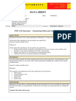 PT1 Data Sheet Cell Structure - Examining Plant and Animal Cells