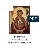 Byzantine Prayers To The Most Holy Theotokos