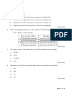 IB Chemistry Topic 9 Oxidation & Reduction SL Past Paper