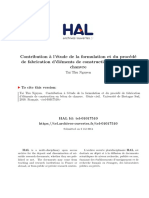 Contribution ' A L' Etude de La Formulation Et Du Proc Ed e de Fabrication D' El Ements de Construction en B Eton de Chanvre