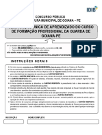 Verificação Única de Aprendizado Do Curso de Formação Profissional Da Guarda de Goiana-Pe