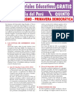 Tercer Militarismo y Primavera Democrática Del Perú para Quinto Grado de Secundaria