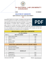 Mnlu Aurangabad LLM List 2021 or Mnlu Aurangabad PG List 2021