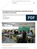 Consejos para Que La Literatura Argentina Tenga Su Revolución en Las Aulas - Infobae