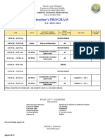 Class Program & Teachers Program 2022-2023