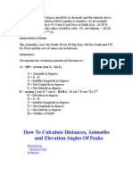 How To Calculate Distances, Azimuths and Elevation Angles of Peaks