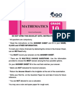 Math Grade 10 SLE Practice Paper