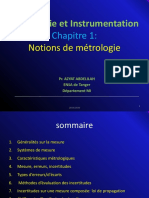 Metrologie Et Instrumentation