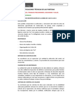 3.2 Especificaciones Técnicas de Las Partidas