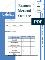 4to Grado - Examen Mensual Octubre (2022-2023) - 1