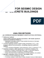 Analysis For Seismic Design of Concrete Buildings