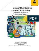 Effects of The Sun To Human Activities