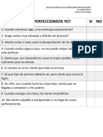 TEST de Perfeccionismo (Insatisfacción) TALLER VIRTUAL