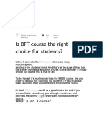 Is BPT Course The Right Choice For Students