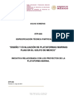 Etp-003 Diseño y Eval de Plata Mar Fijas en El Golfo de Mexico