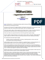 MSM and DMSO Organic Sulphur As A Versatile Healer