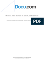 Memoria Juicio Sumario de Desahucio Guatemala