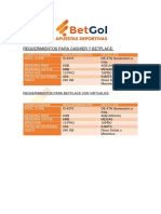 Requerimientos de Betgol Virtuales Actual 2022