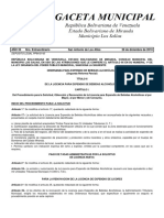 Ordenanza para Expendio de Bebidas Alcohólicas