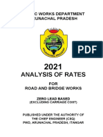 Arunachal Pradesh-Analysis of Rate For Road and Bridge Work-2021