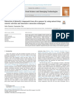 Extraction of Phenolic Compounds From Olive Pomace by Using Natural Deep Eutectic Solvents and Innovative Extraction Techniques